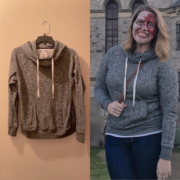 GUC Heather Gray Cowl-neck Sweatshirt - Picture 1 of 6